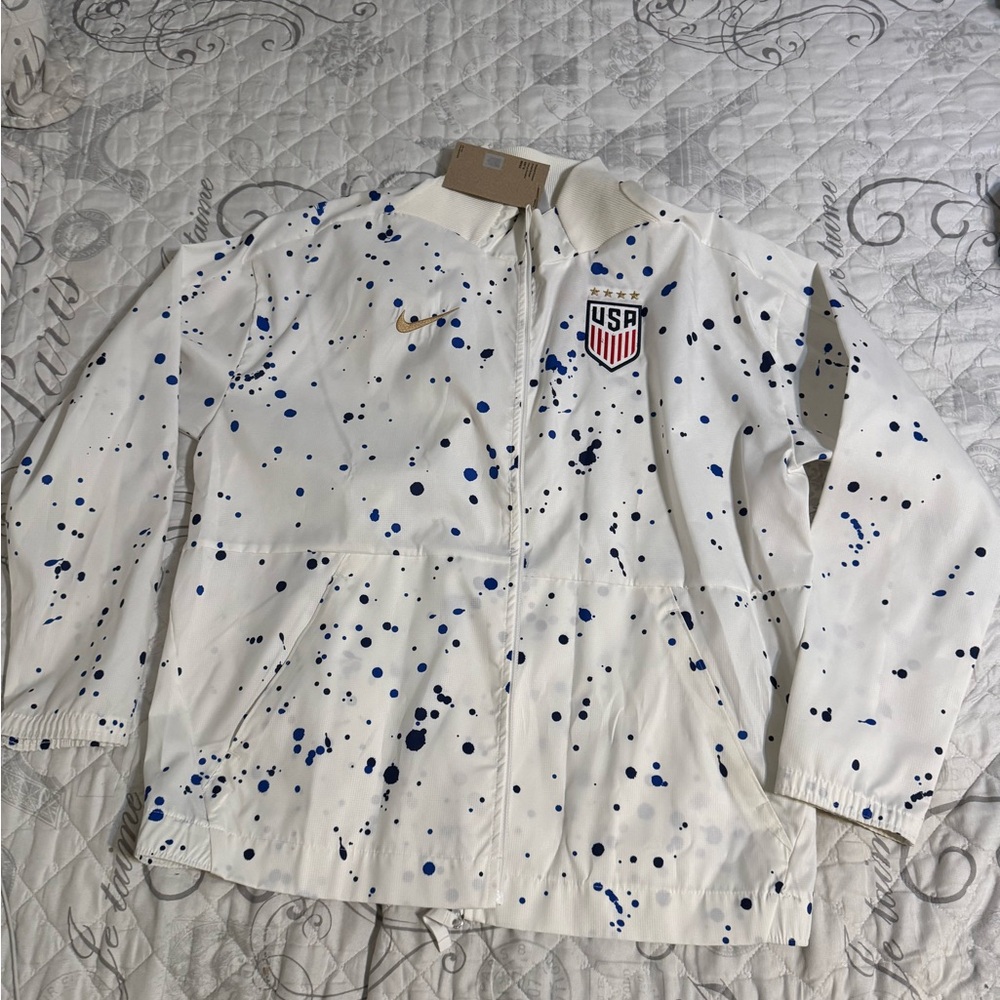 Nike USA White Jacket with Blue Splatter